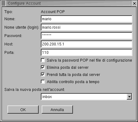 Kmail - Definizione POP3